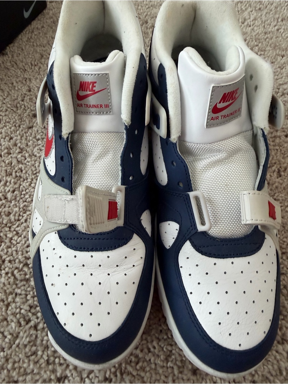 Nike Men’s White / Navy / Red Air Trainer III Sneakers